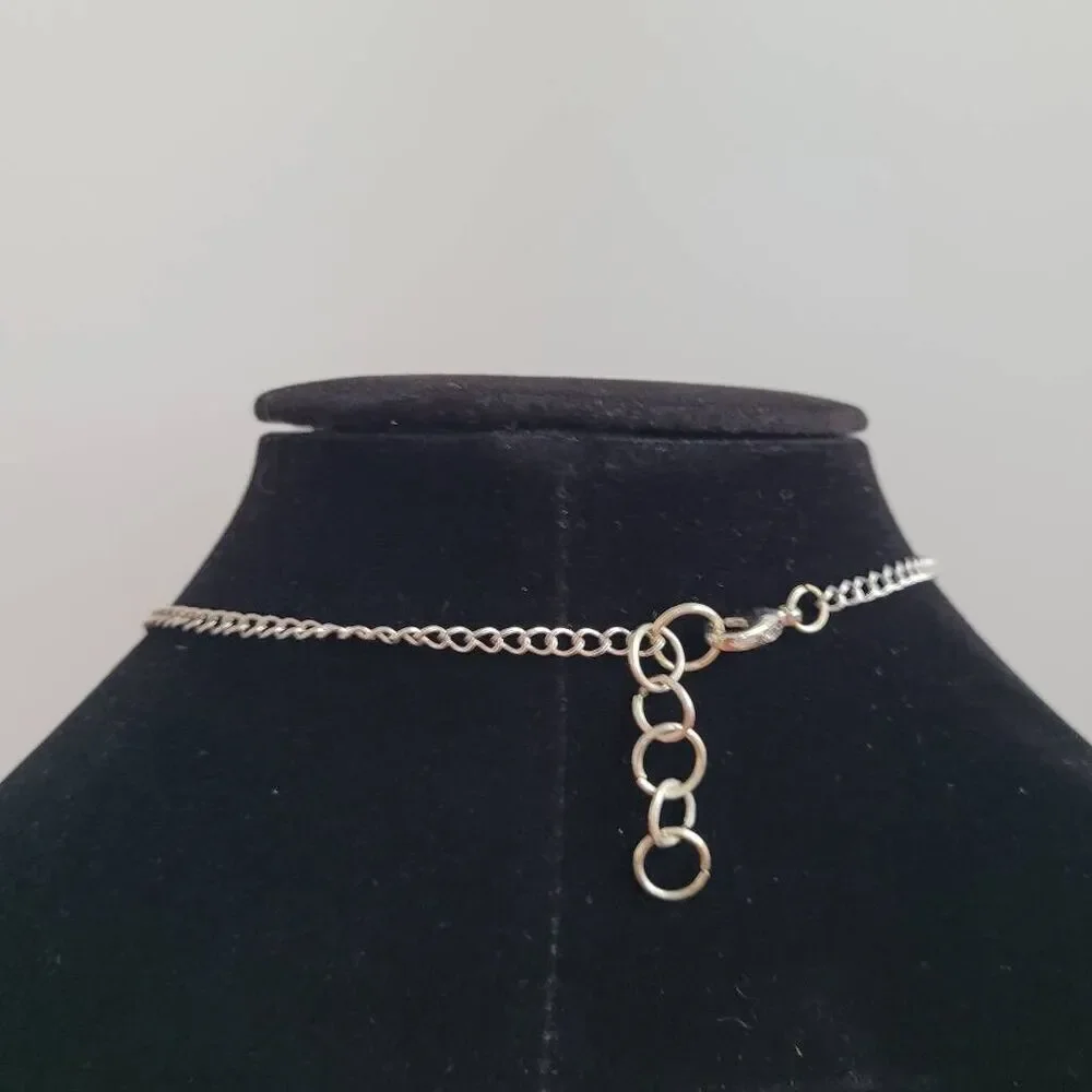 Handmade silver fortune tarot charm‎ necklace witchy boho spiritua whimsigoth